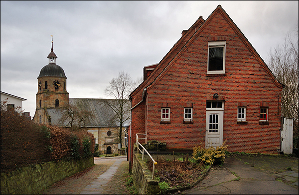 Wittkampstiege, Blick zur Kirche, alte Bebauung