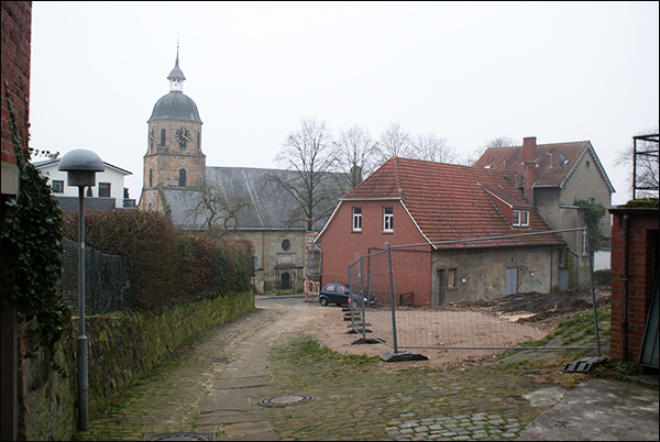 Wittkampstiege, Blick zur Kirche, nach Hausabbruch
